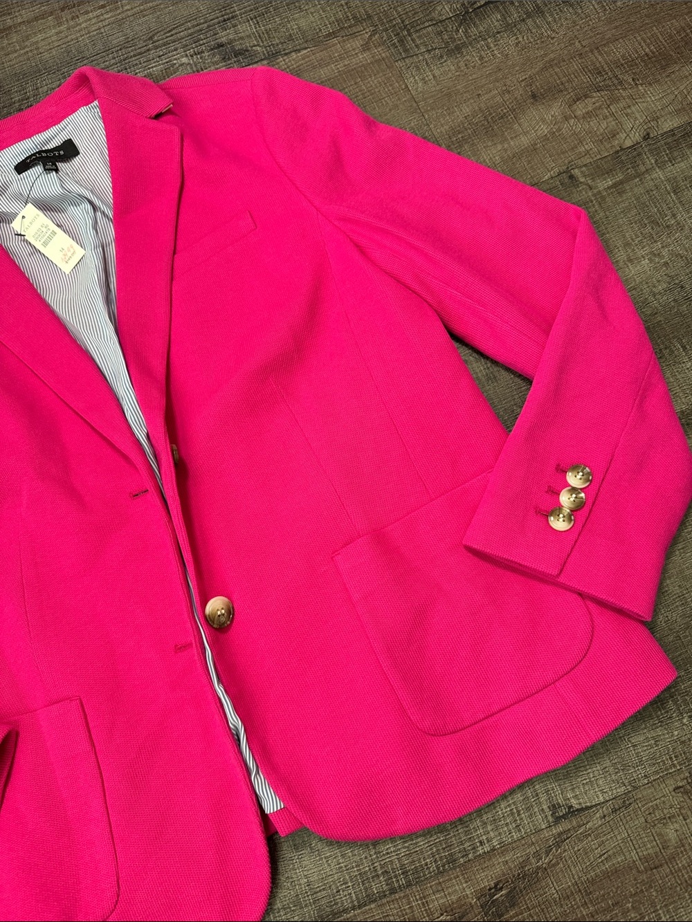 Talbots NWT Hot Pink Double-Button Blazer - Picture 3 of 8